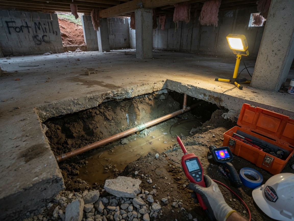 Detecting Slab Leaks Under Fort Mill Foundations