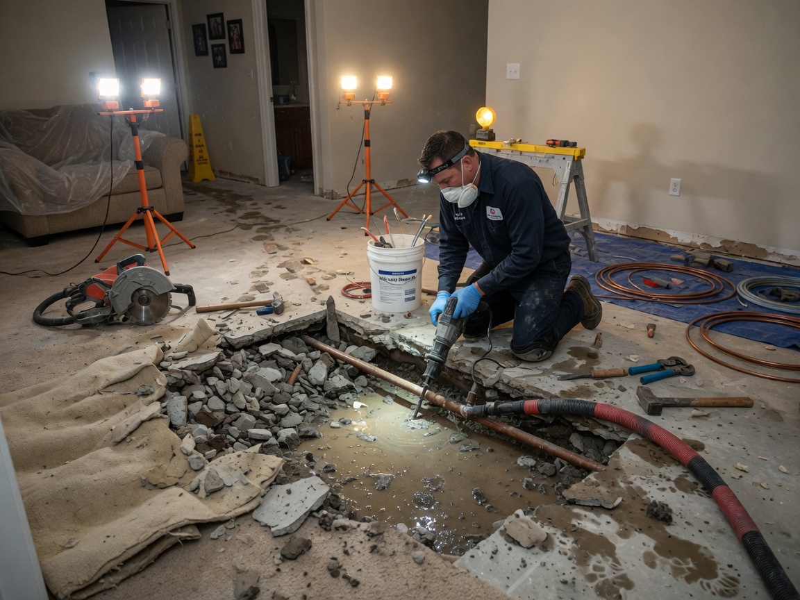 Slab Leak Repair in Waterside at the Catawba