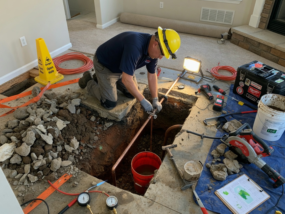 Slab Leak Repair in Kingsley