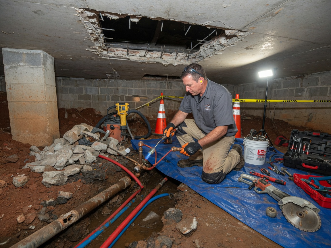 Water Pipe Repair Under Slab in Fort Mill, SC